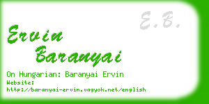 ervin baranyai business card